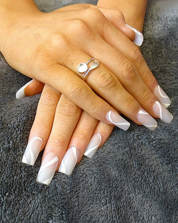 Solid Silver 925 adjustable Feather Ring