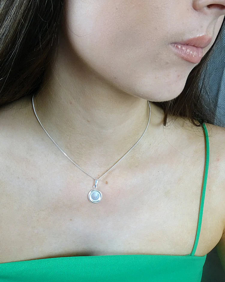 Solid silver 925 10mm Solid Back Pendant