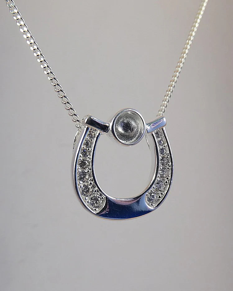 Silver 925 Horse Pendant With CZ