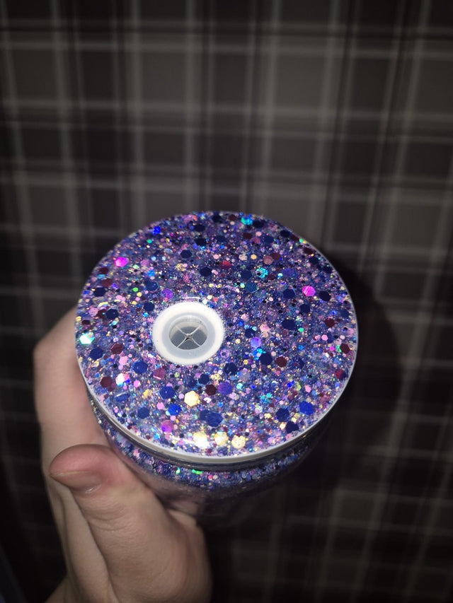 Pepsi can with bows NO GLOBE platic libbey can with glitter lid