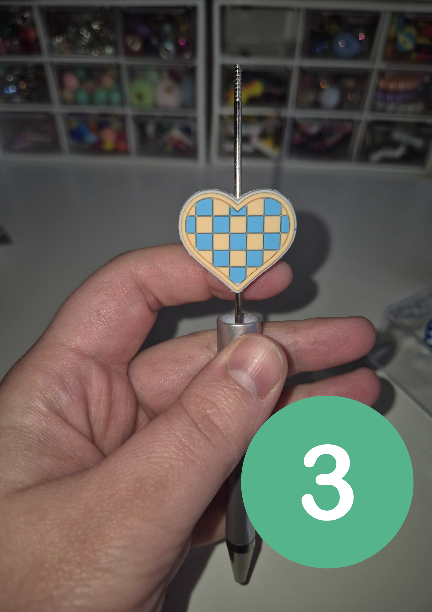 Checked Heart Pen