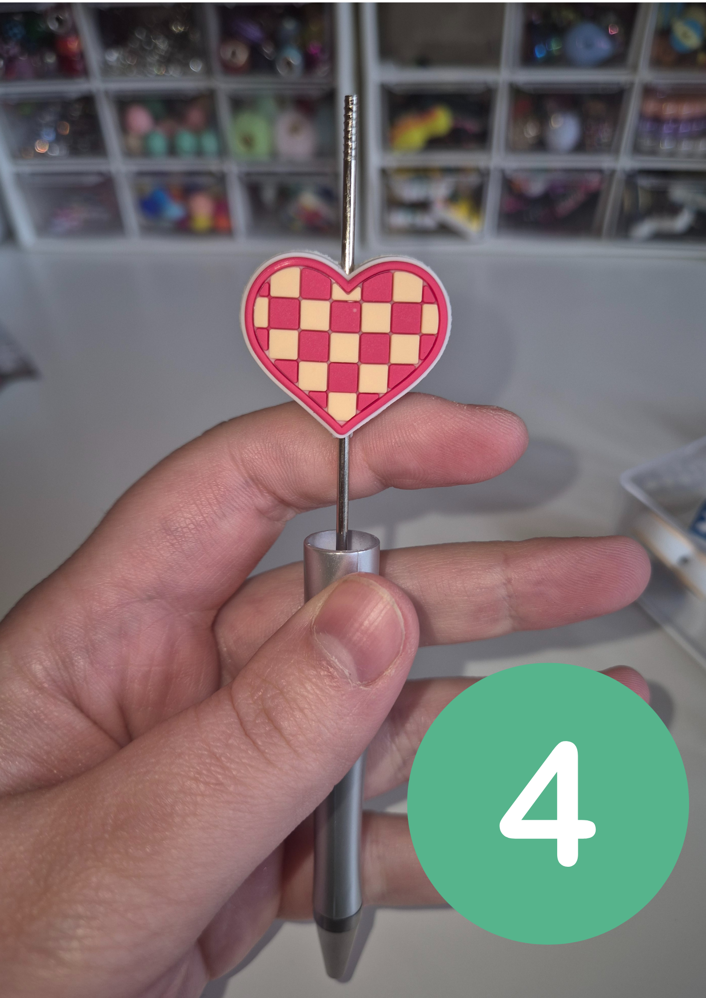 Checked Heart Pen