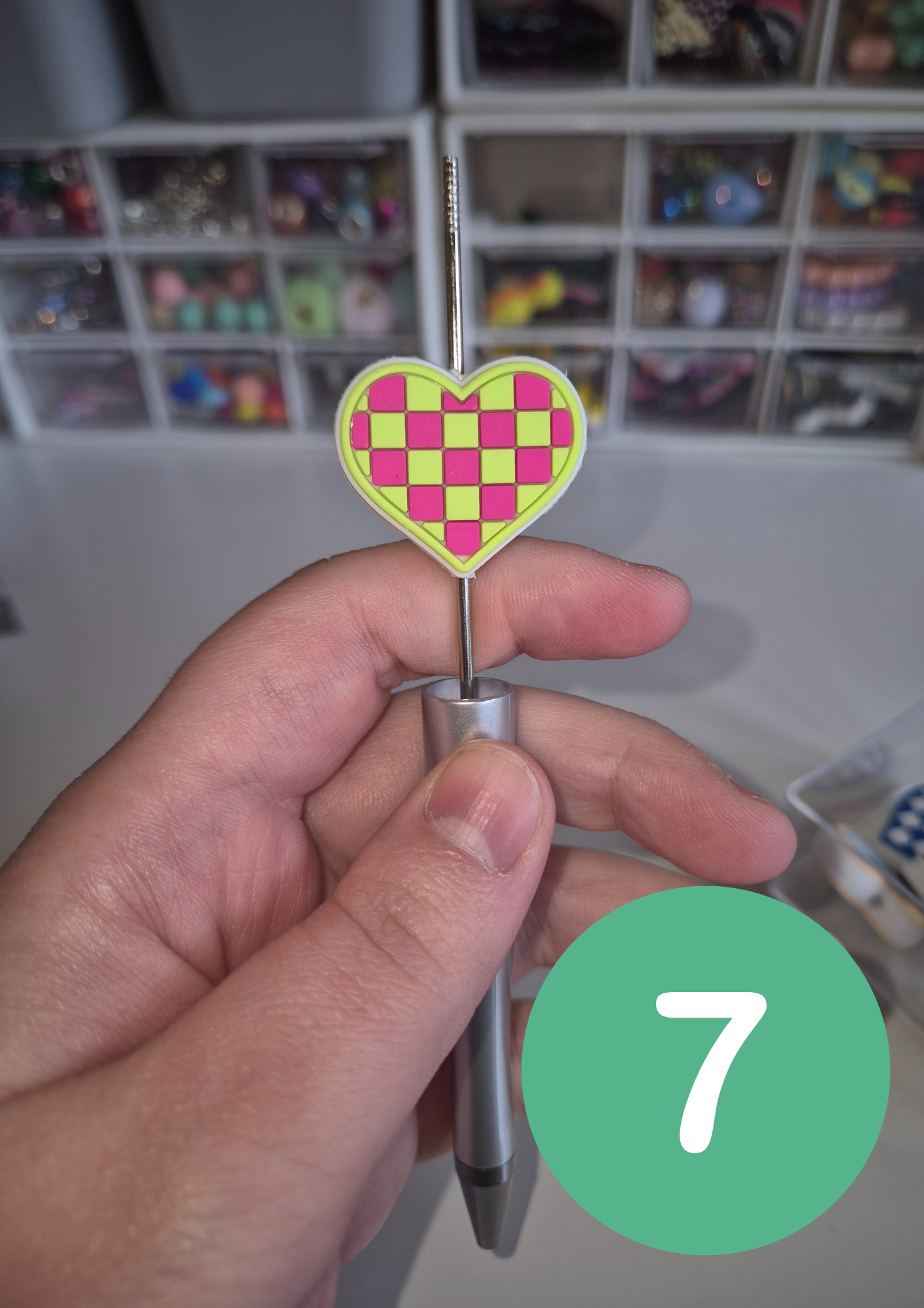Checked Heart Pen
