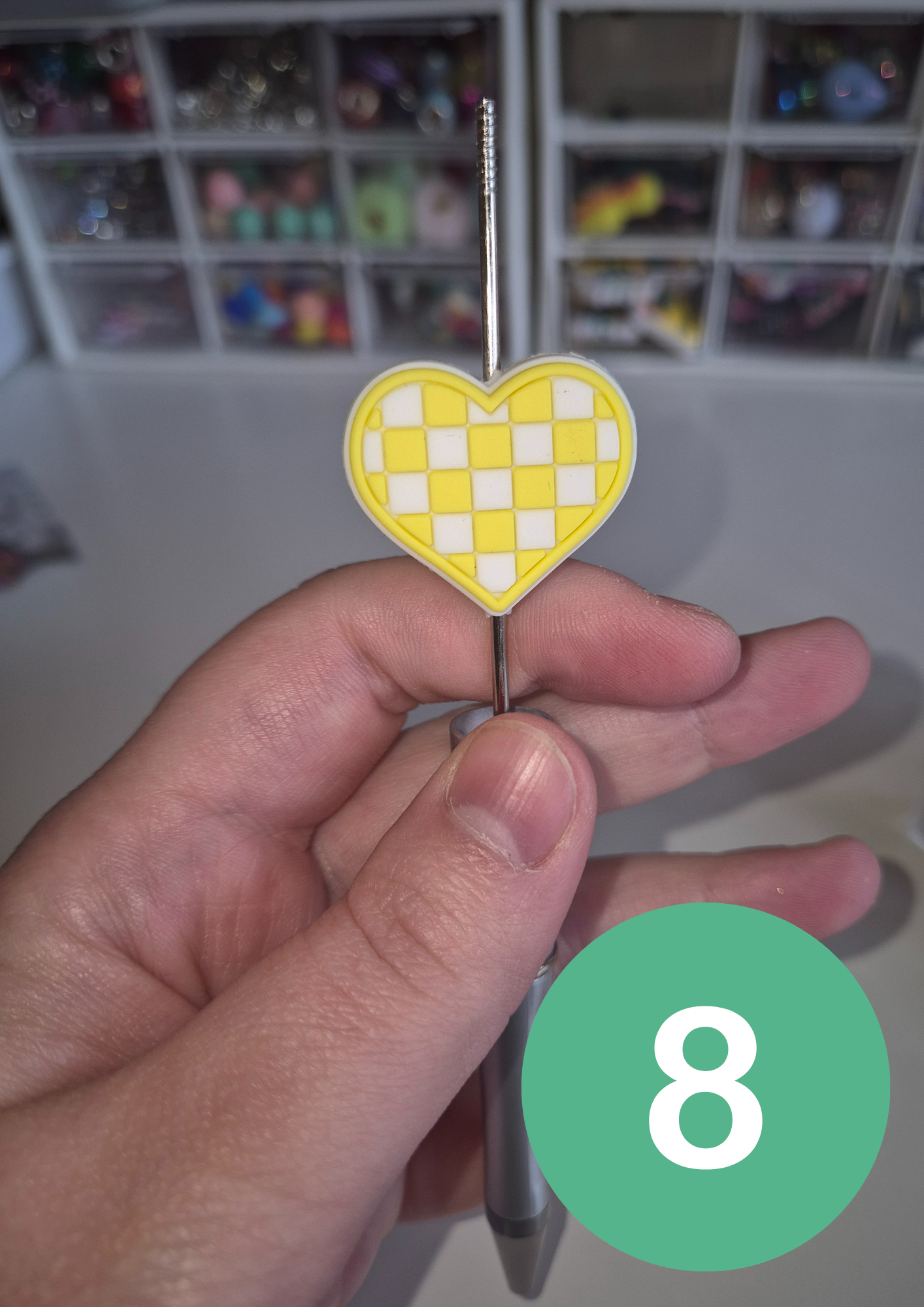 Checked Heart Pen