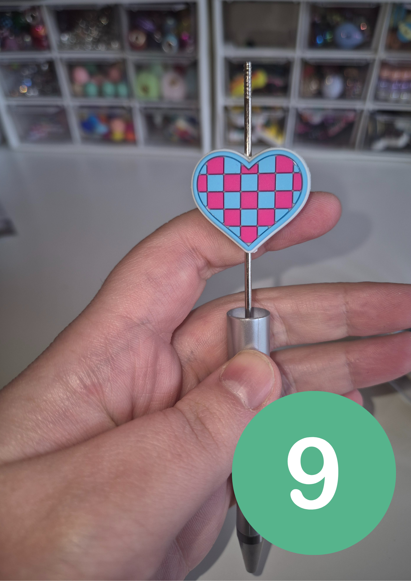 Checked Heart Pen