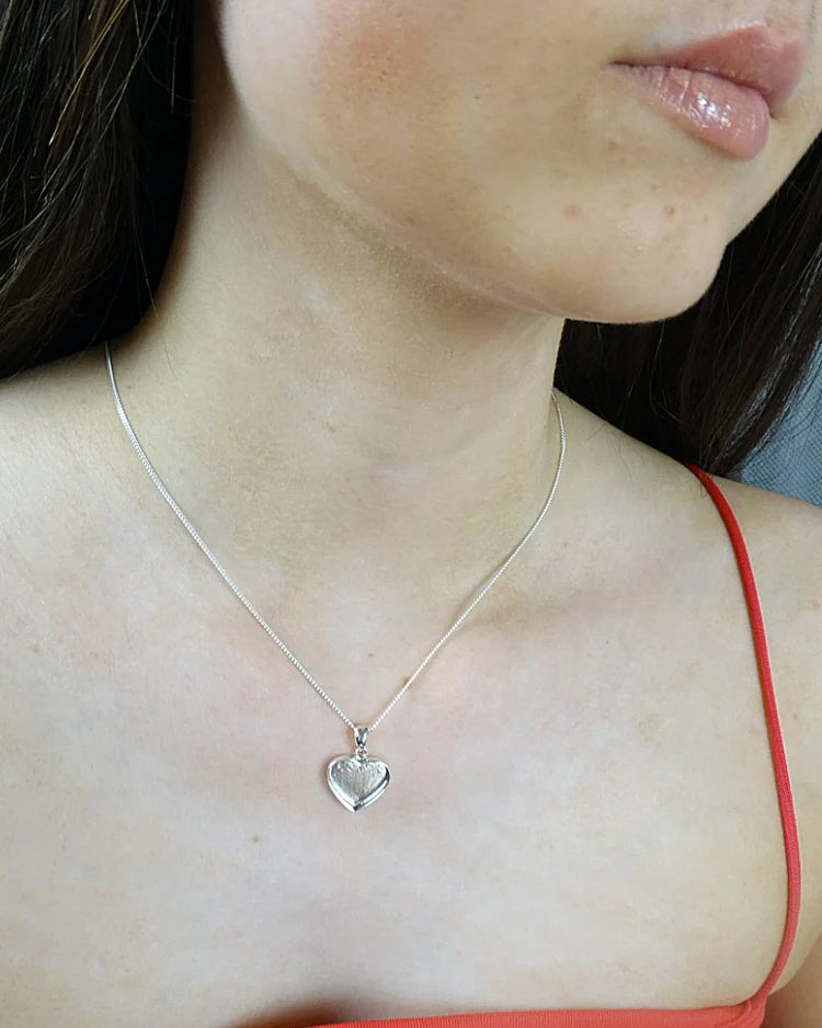 Silver 925 Solid Back Heart Pendant