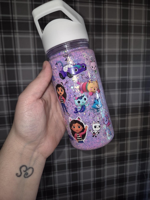 Gabby's Dollhouse Glow in the dark NO GLOBE waterbottle