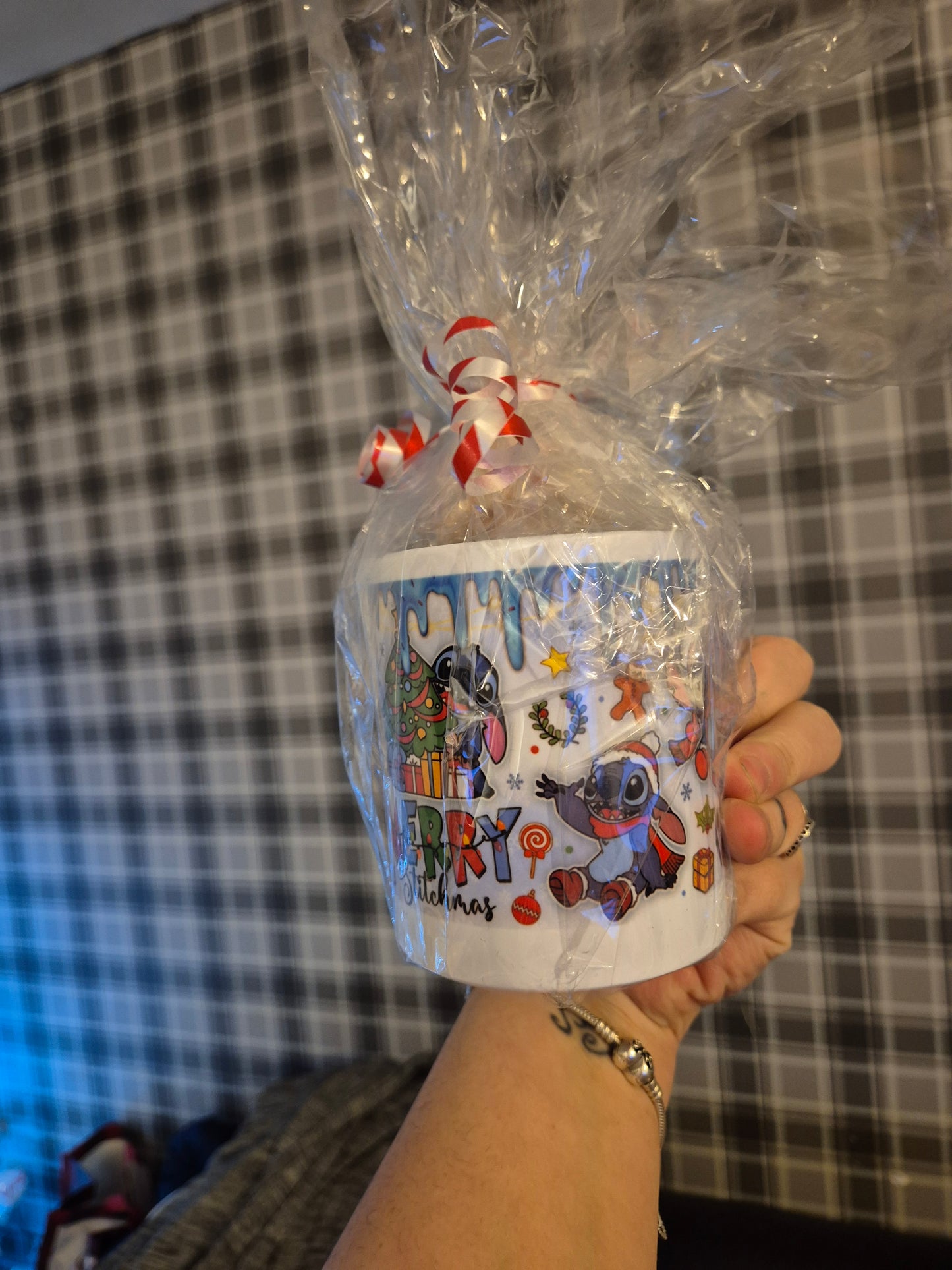 Stitch polymer mug with hot chocolate