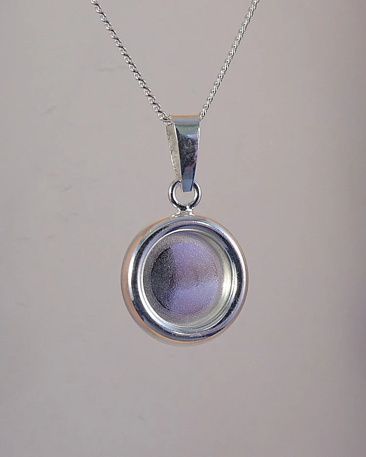 Solid silver 925 10mm Solid Back Pendant