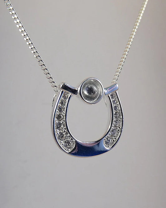 Silver 925 Horse Pendant With CZ