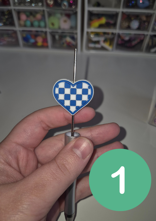 Checked Heart Pen