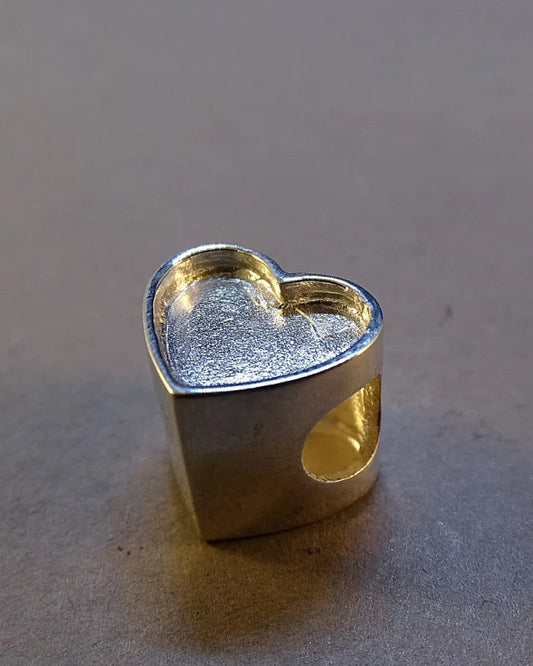 Silver Heart Charm Setting For Bangle