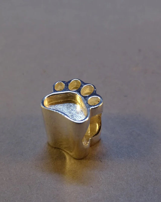 Solid Silver Dog Paw Charm memorial Bangle Bead