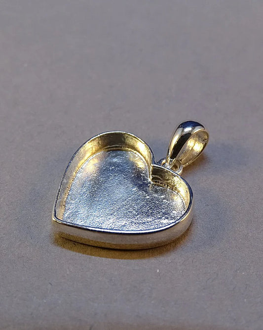 Silver 925 Solid Back Heart Pendant