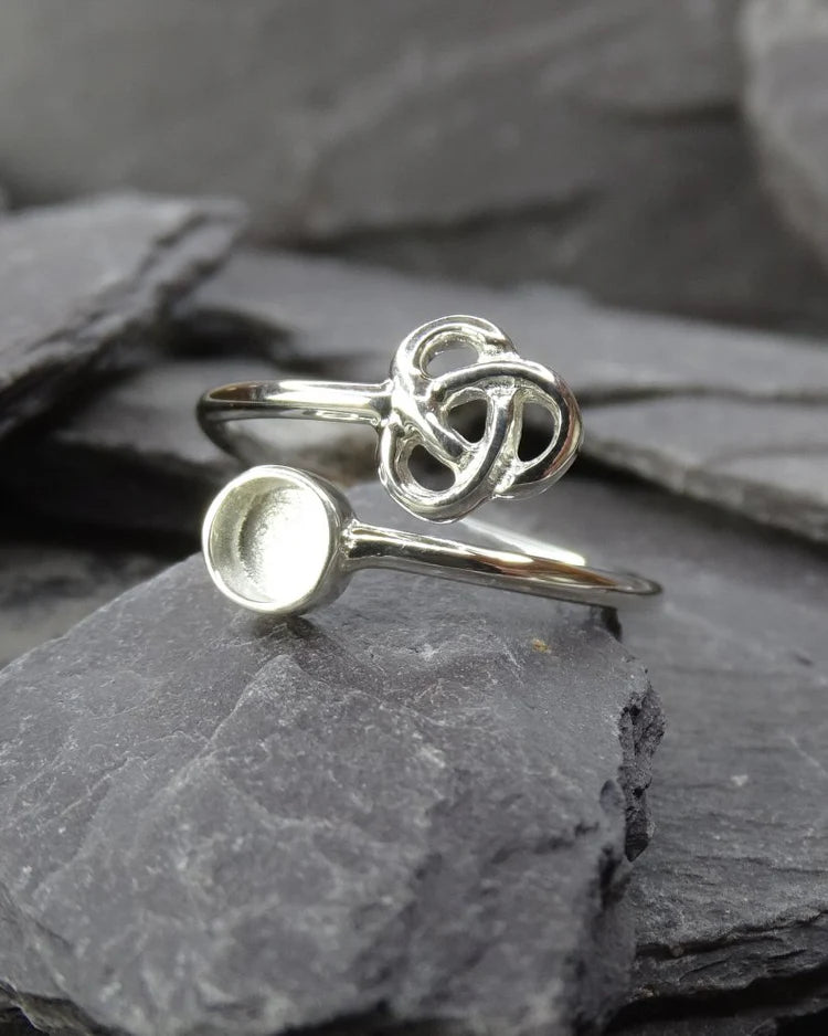 925 Solid Silver Adjustable Celtic Ring