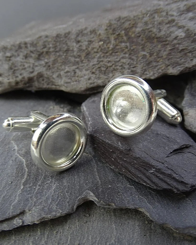 925 Solid Silver Round Cufflinks