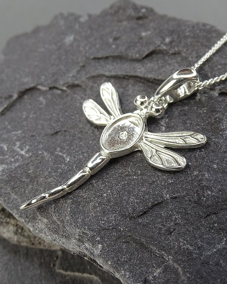 925 Solid Silver Dragonfly Pendant