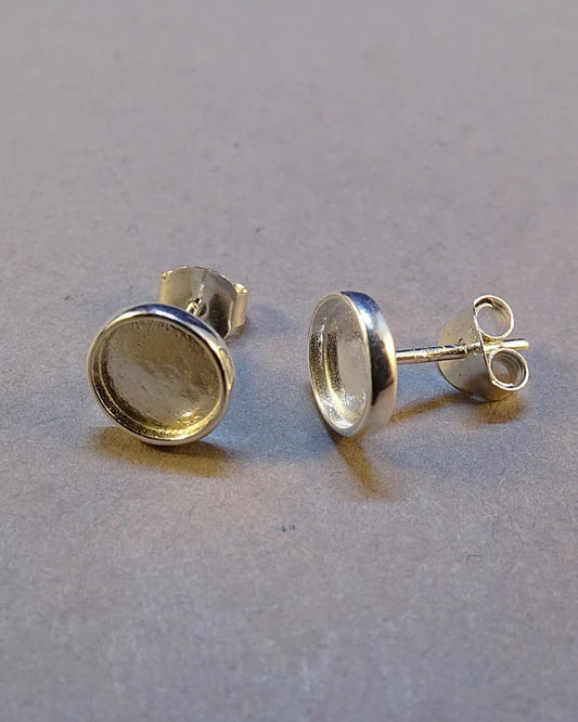 925 Solid Silver Round Earring Studs