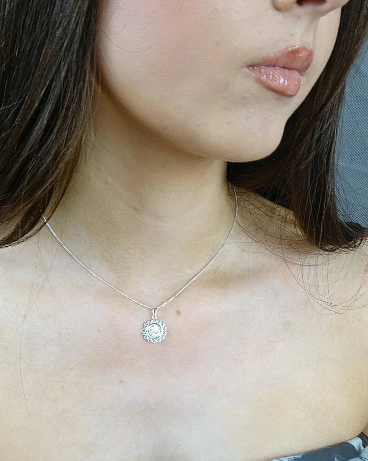 Solid Silver Flower Pendant