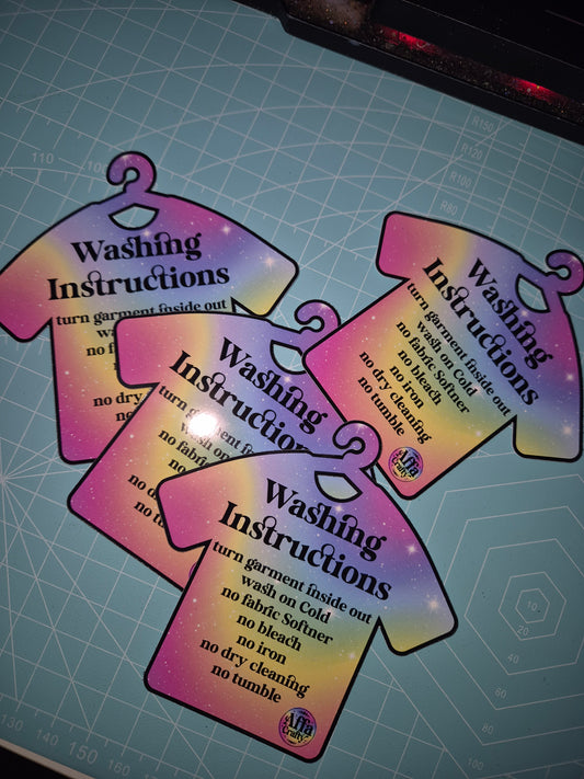 Logo Washing Care Instruction Cards