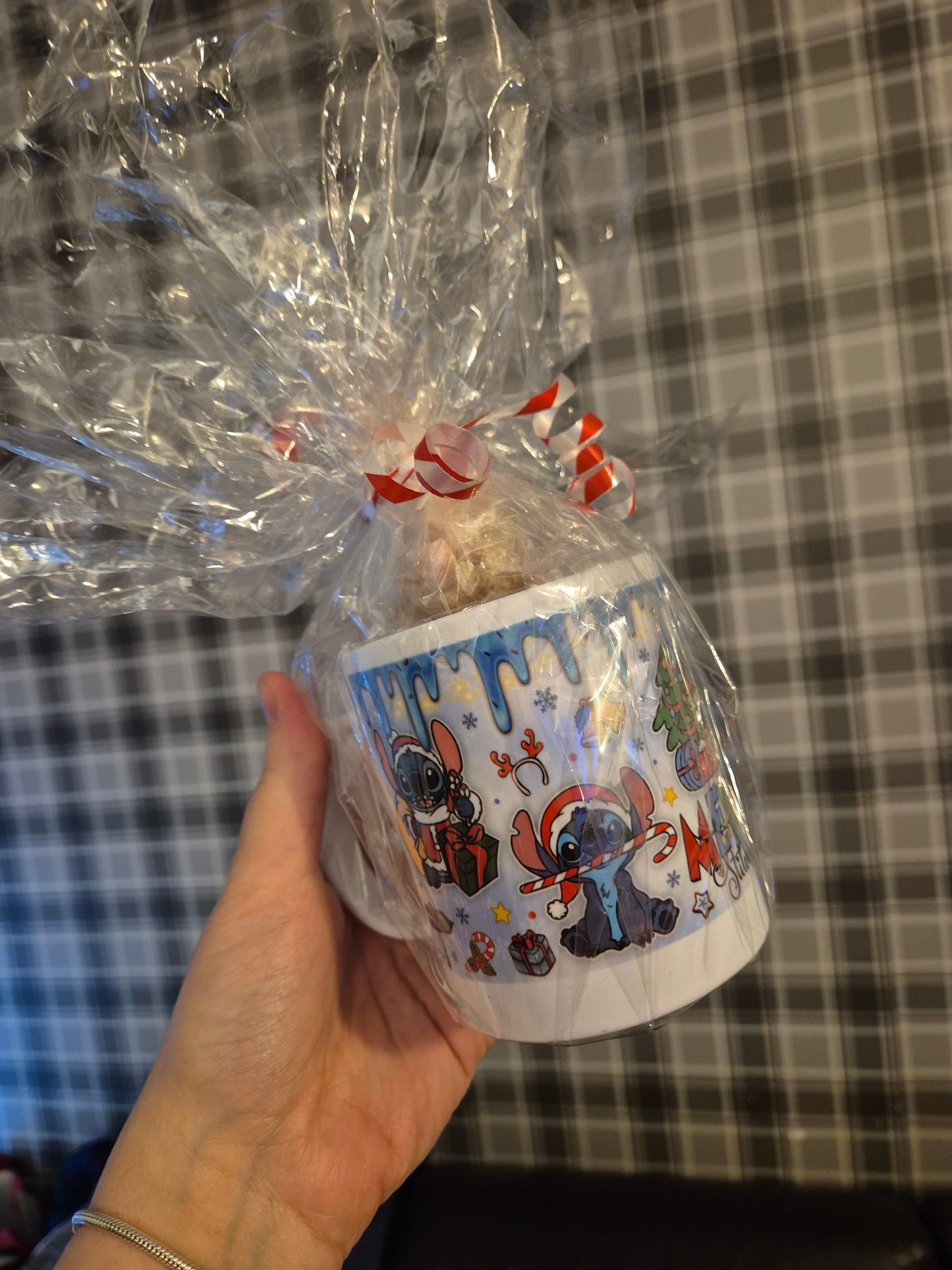 Stitch polymer mug with hot chocolate