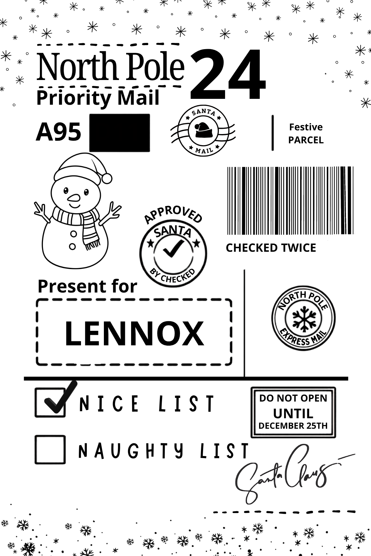Personalised Christmas Labels