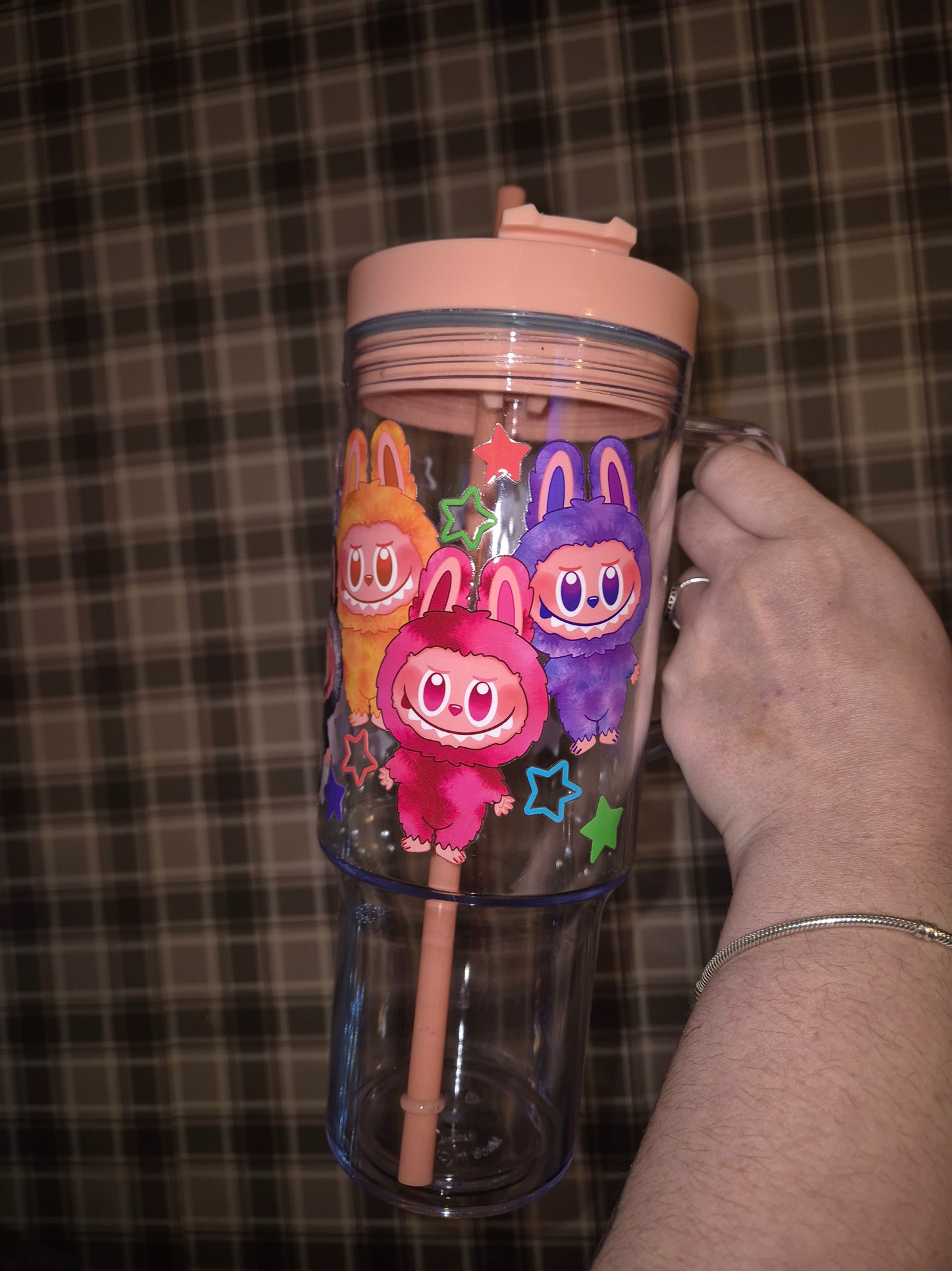 40oz Labubu big into energy tumbler