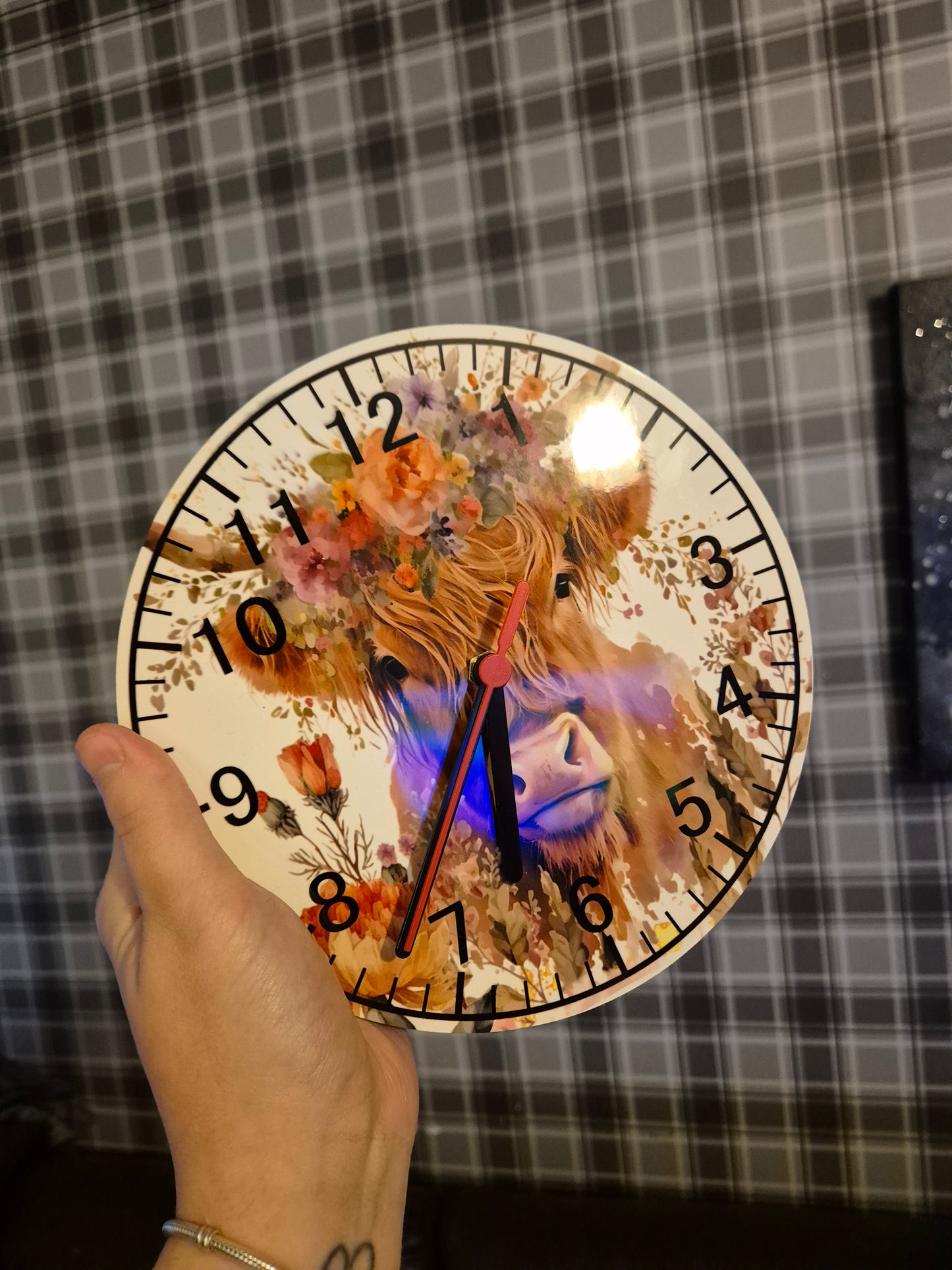 Highland Cow MDF clock