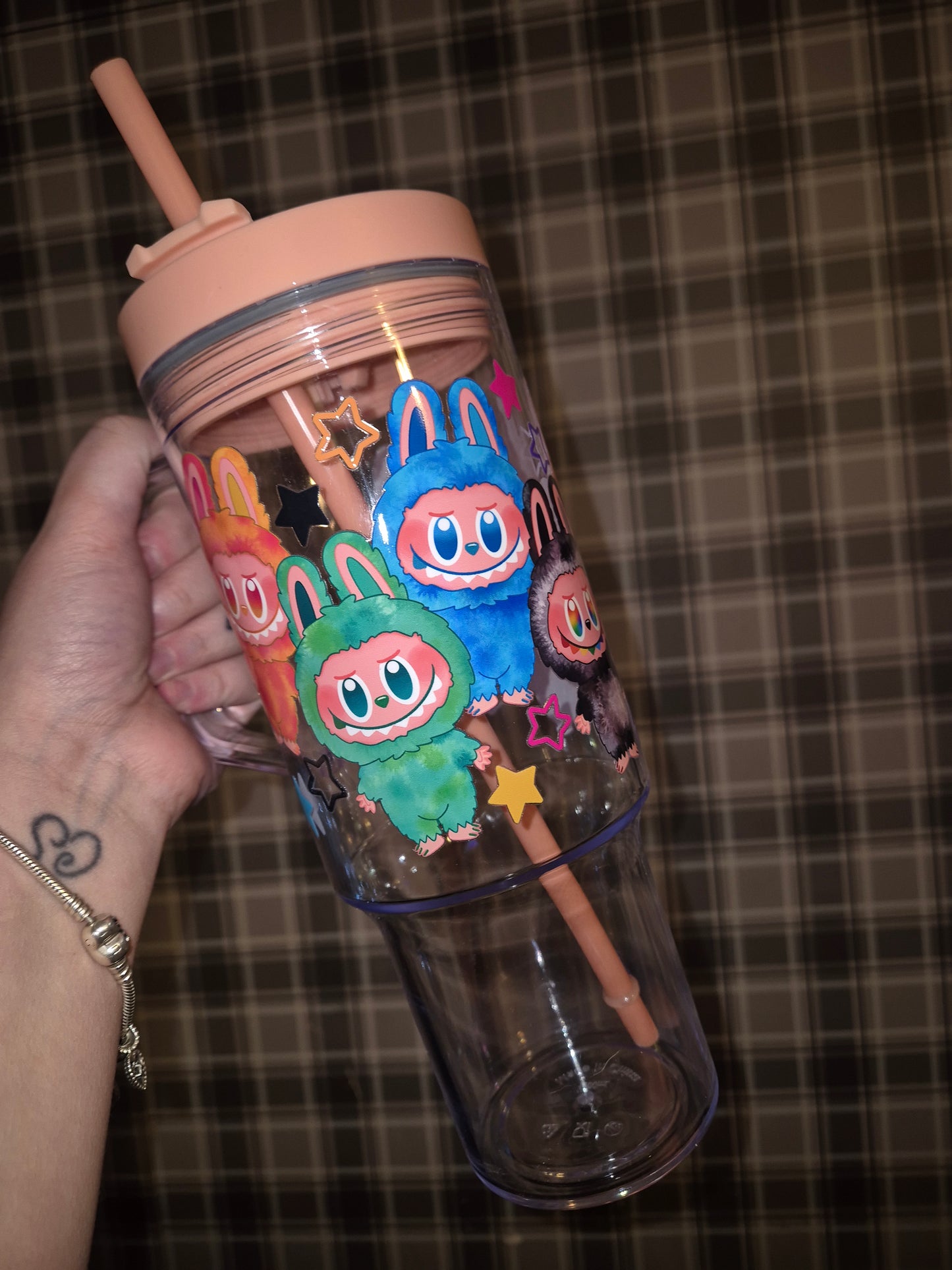 40oz Labubu big into energy tumbler